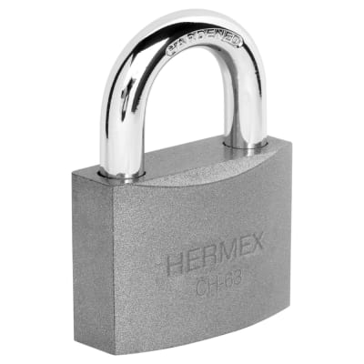 Candado de hierro 63 mm arco normal en caja, Hermex1