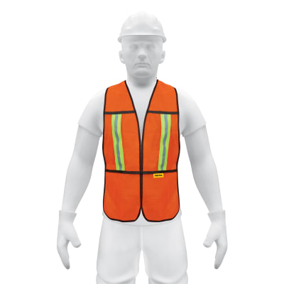 Chaleco de seguridad con cintas reflejantes. naranja. Pretul1