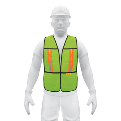Chaleco de seguridad con cintas reflejantes. verde. pretul