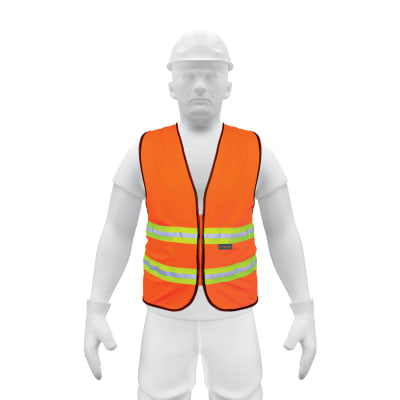 Chaleco de seguridad naranja alta visibilidad con cierre Truper