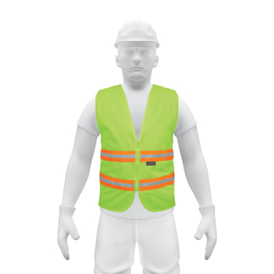 Chaleco de seguridad verde alta visibilidad con cierre Truper