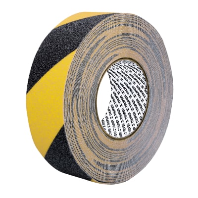 Rollo de 18 m de cinta antideslizante amarillo/negra 50 mm Truper