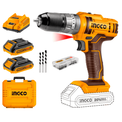 Taladro percutor + 2 baterias 2ah y cargador Ingco