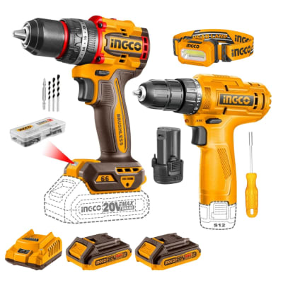 Taladro percutor 66nm 20v+ Taladro 12v Ingco
