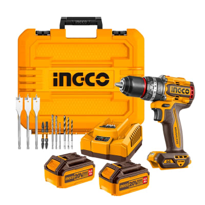 Taladro percutor 96nm incluye 2 baterías 4ah y cargador Ingco