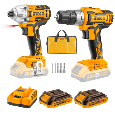 Combo taladro atornillador + atornillador de impacto Ingco