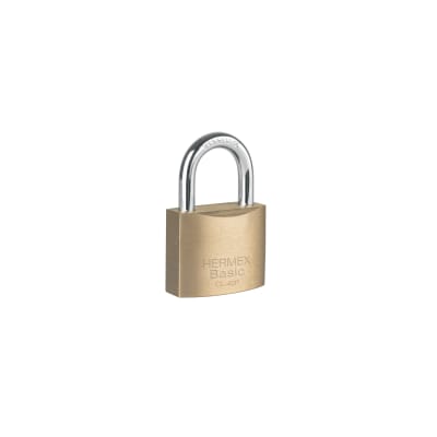 Candado de latón 40 mm arco normal, en blíster, Hermex Basic