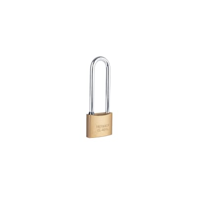 Candado de latón 40 mm arco extra largo, en blíster, Hermex