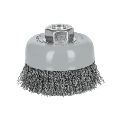 Escobilla tipo copa 3'' alambre ondulado fino multi-rosca Truper1