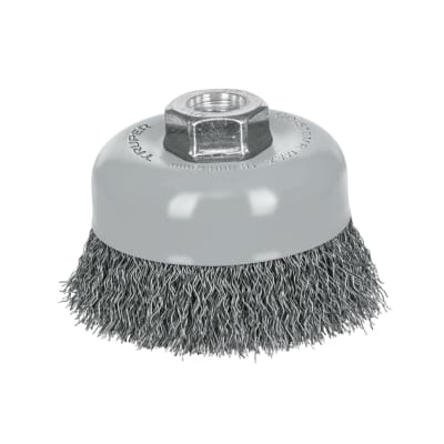 Escobilla tipo copa 4´´ alambre ondulado fino, Multi-rosca, Truper1