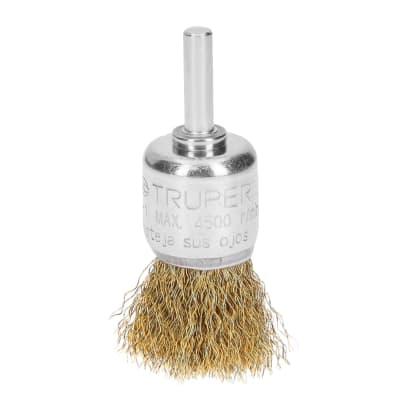 Escobilla tipo copa 1'' alambre grueso para taladro. truper