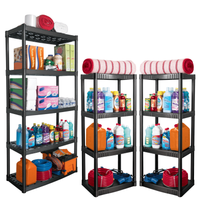 Combo estante 5 repisas Truper + 2 estantes 4 repisas Pretul