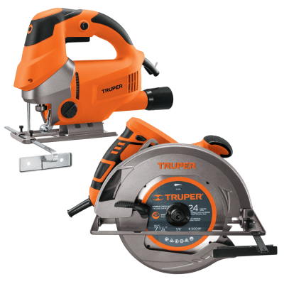Combo Sierra Circular 7 1/4 1500W + Sierra Caladora 750w Truper
