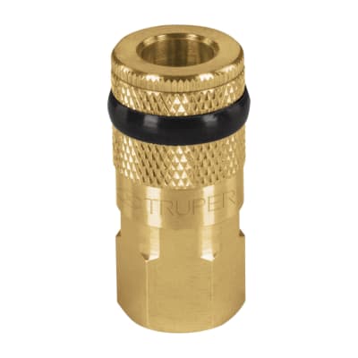 Acople de latón cuerda 1/4 npt hembra Truper