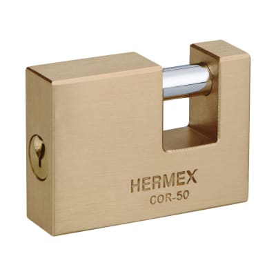 Candado antipalanca 50 mm cuerpo de latón llave tradicional Hermex1