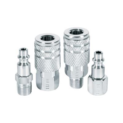 Juego de 2 conectores y 2 acoples para compresora, Pretul