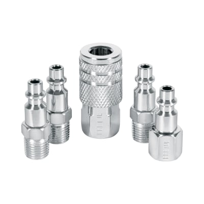 Juego de 4 conectores y 1 acople para compresora, Pretul1