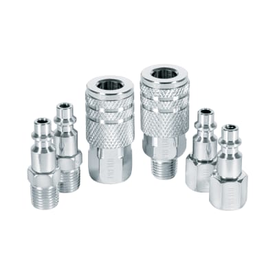 Juego de 4 conectores y 2 acoples compresora de aire Pretul