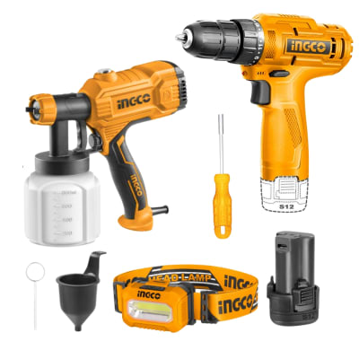 Taladro 12V + Pistola para pintar 450w Ingco