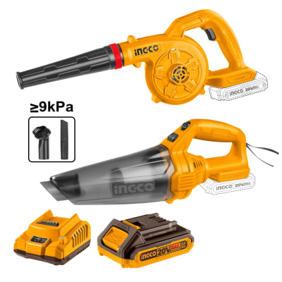 Combo Sopladora + Aspiradora Inalámbrica + Batería y Cargador 20v Ingco