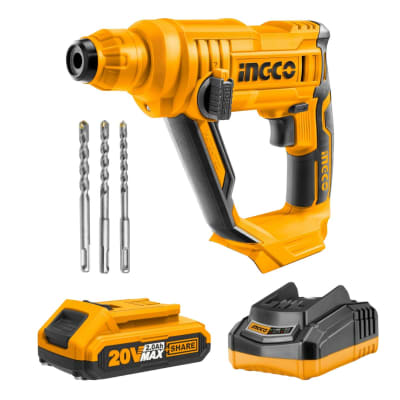 Rotomartillo 20v SDS Plus 1.5 Joules incluye cargador y bateria Ingco
