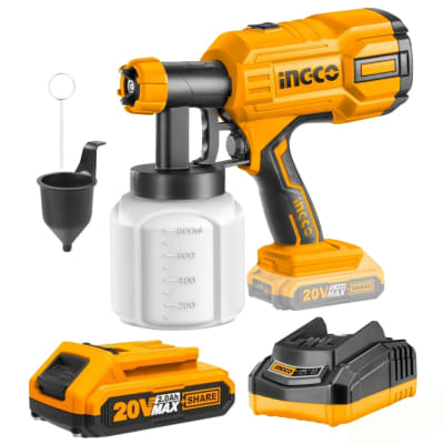 Pistola para pintar 20v 800ml incluye cargador y bateria Ingco