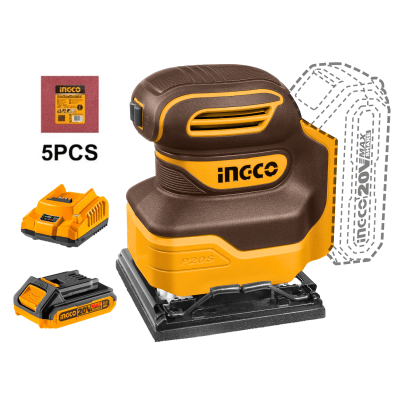 Lijadora orbital 20v incluye cargador y bateria Ingco1