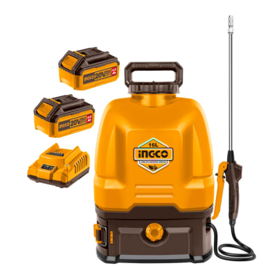 Mochila Fumigadora Inalambrica 16 litros + 2 Bateria 4amp y Cargador 20v Ingco