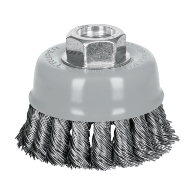 Escobilla tipo copa 3'' alambre trenzado grueso multi-rosca Truper1