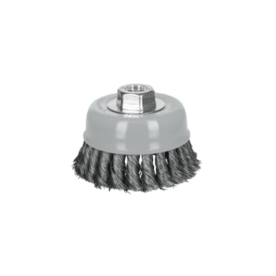 Escobilla tipo copa 4´´ alambre trenzado fino, Multi-rosca, Truper