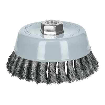 Escobilla tipo copa 5´´ alambre trenzado fino, Multi-rosca, Truper1