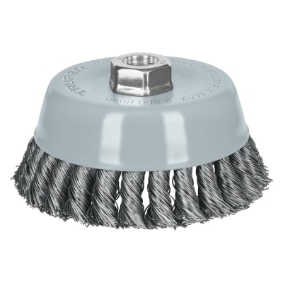 Escobilla tipo copa 5´´ alambre trenzado grueso, Multi-rosca, Truper