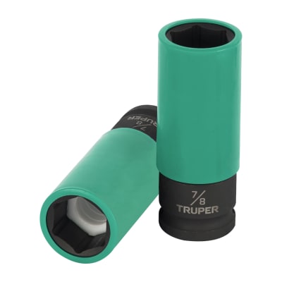 Dado largo impacto, 7/8´´, 6 p, protec plástica, cuadro 1/2´´ Truper1