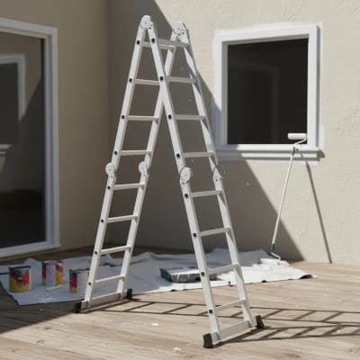 Escalera multiposición 16 peldaños soporta 200Kg Truper