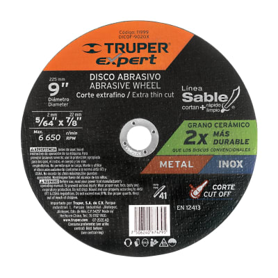 Disco Tipo 41 de 9´´ x 2 mm corte fino de metal, Expert Truper