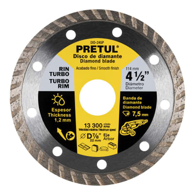 Disco diamantado de 4-1/2´´ x 1.2 mm rin turbo, Pretul