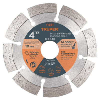 Disco diamantado de 4'' x 2.1 mm rin segmentado T ruper