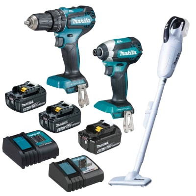 Taladro + Atornillador de impacto + Aspiradora 18V Makita1