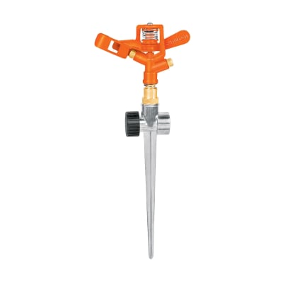Aspersor metalico 2 vias estaca metalica 11