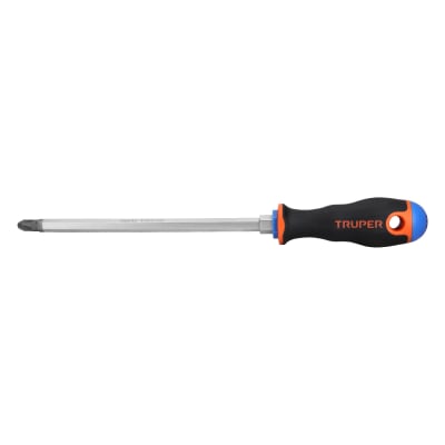 Desarmador de cruz 3/8'' x 8'' mango comfort grip. truper