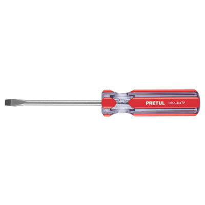 Desarmador plano 1/4 x 4'' mango de pvc. pretul1