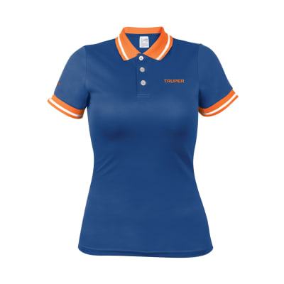 Polo camisero dry fit azul, para dama, Truper1