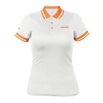 Polo camisero dry fit blanco, para dama Truper