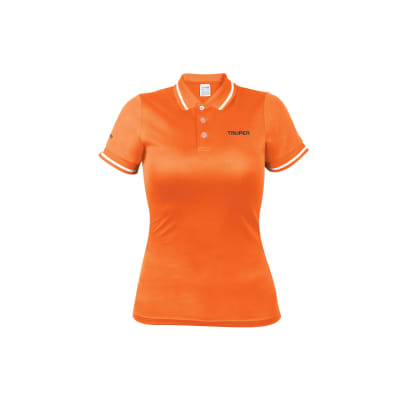 Polo camisero dry fit naranja, para dama Truper1