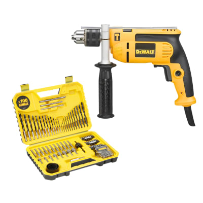 Taladro Percutor 650W + Set de Atornilladores 100 Pzs Dewalt1