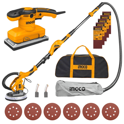 Combo lijadora de pared y techo + lijadora orbital 320w ingco