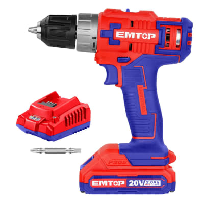Taladro atornillador 20v bateria 2ah y cargador Emtop1