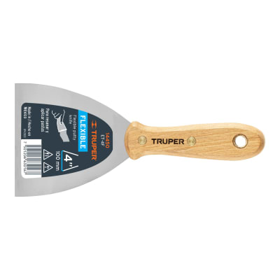 Espátula flexible 4'' con mango de madera Truper1