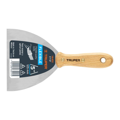 Espátula flexible 5´´ con mango de madera, Truper