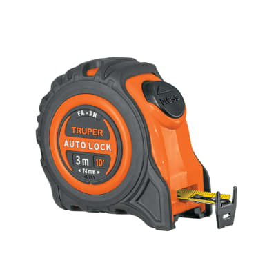 Wincha auto lock contra impactos 3 m cinta 16 mm Truper